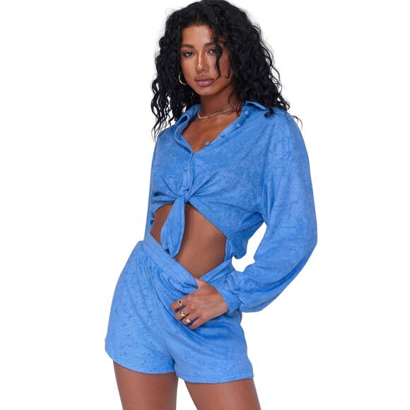 Princess Polly Kacy Blue Cutout Romper - Picture 1 of 11